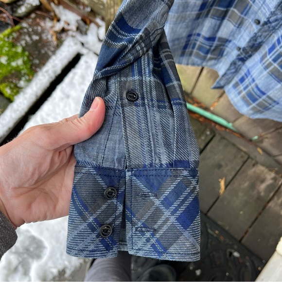 G-Star Raw Men’s Attacc Blue Cotton Plaid Long Sleeve Button Down Shirt Sz M - Picture 5 of 15
